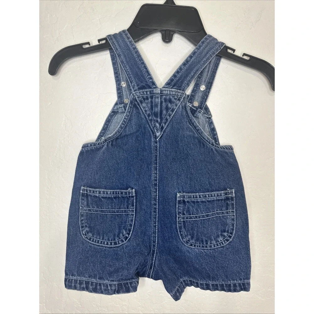 Vintage Baby 6-9months Shortalls Y2K Construction Little Bulldozer‎ Work Site